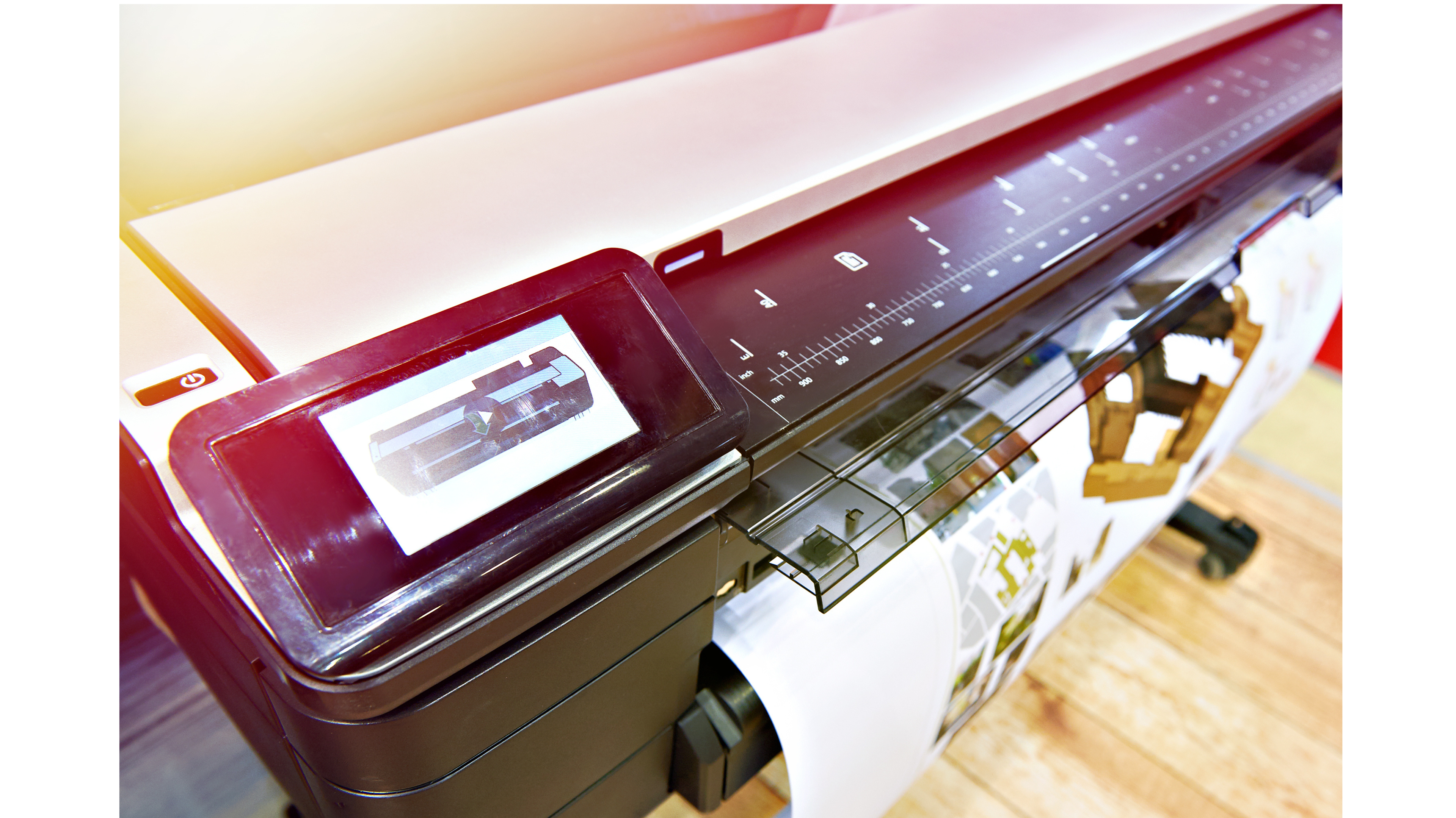 Large scale architectural plotter printing blueprints